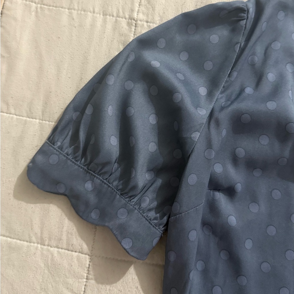 Faith and Joy Blue Polka Dot Blouse - Picture 4 of 5